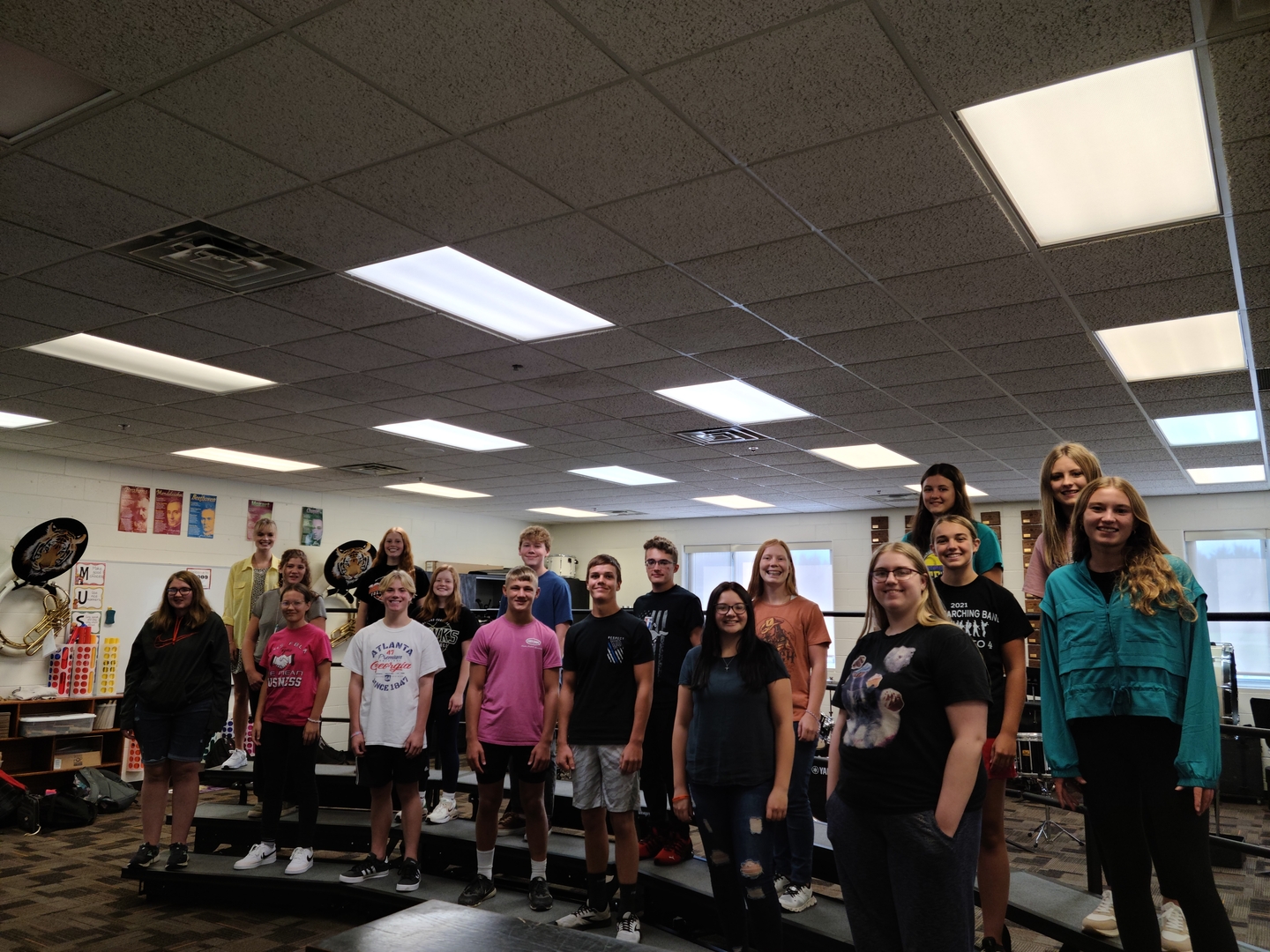 Choir Students on New Risers